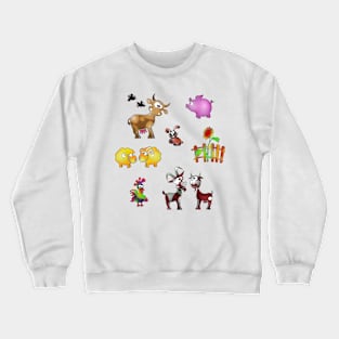 Animals on the farm countyside Crewneck Sweatshirt